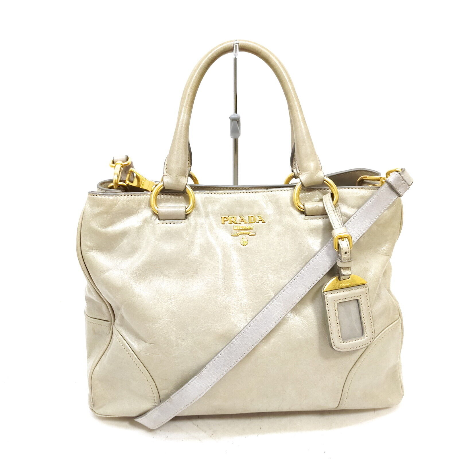 Prada Tote Bag Gray Leather #74182p14